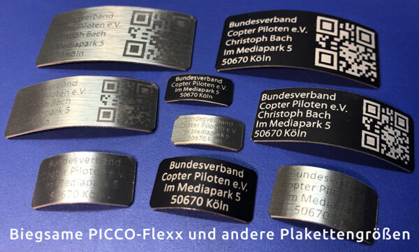 Biegsame PICCO-FLexx und andere Plakettengrößen